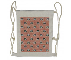 Beagle Puppy Squares Drawstring Backpack