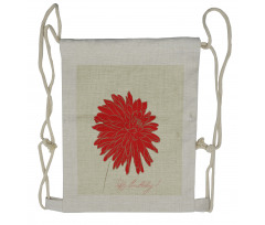 Retro Single Flower Drawstring Backpack