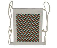 Retro Herringbone Drawstring Backpack