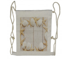 Rustic Wooden Backdrop Drawstring Backpack