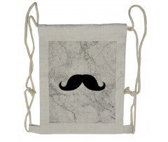 Mustache Motif Retro Drawstring Backpack