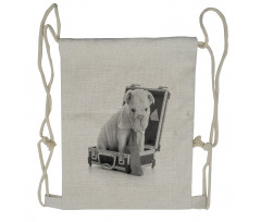 Puppy with Tie Drawstring Backpack