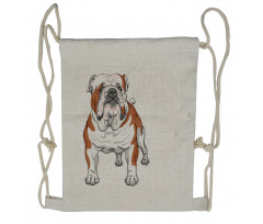 Muscular Dog Drawstring Backpack