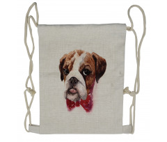 Watercolor Dog Drawstring Backpack