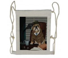 Detective Dog Drawstring Backpack