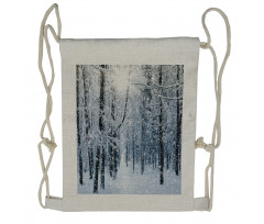 Snow Covered Forest Drawstring Backpack