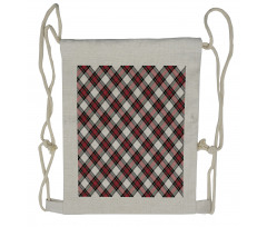 Plaid Motif Rhombuses Drawstring Backpack