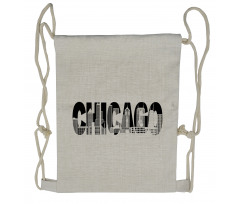 City in Letters Drawstring Backpack