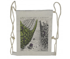 Vintage Green Vineyards Drawstring Backpack