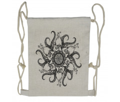 Nautical Mandala Art Drawstring Backpack