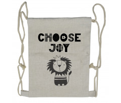 King of the Jungle Words Drawstring Backpack