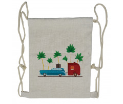 Exotic Travel Theme Drawstring Backpack