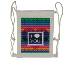 I Love You Frame Heart Drawstring Backpack