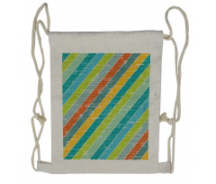 Diagonal Strips Drawstring Backpack