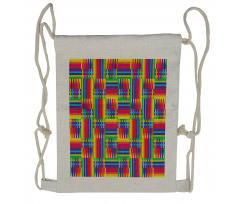 Striped Mosaic Drawstring Backpack
