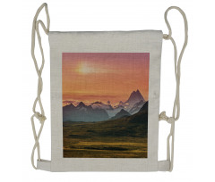 Mountains and Sunset Drawstring Backpack