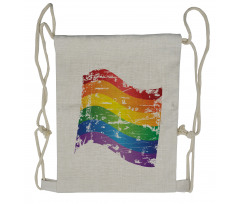 Gay Pride Flag Drawstring Backpack