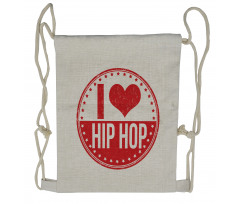 I Love Hip Hop Phrase Drawstring Backpack
