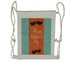 Mustache Bowtie Drawstring Backpack