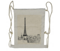 Paris over Roofs House Drawstring Backpack