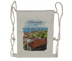 Sea Marmara Harbor Drawstring Backpack