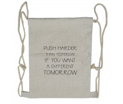 Push Harder Words Drawstring Backpack