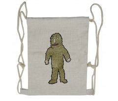 Quirky Grungy Bigfoot Drawstring Backpack