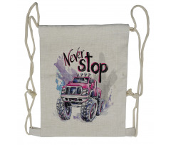 Never Stop Words Drawstring Backpack