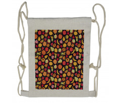 Colorful Fruits and Dots Drawstring Backpack