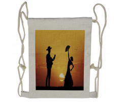 Flamenco Dancer Guitar Drawstring Backpack