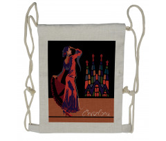 Traditonal Dancer Woman Drawstring Backpack