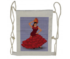 Dance Pose Spanish Lady Drawstring Backpack