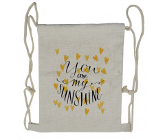 Hearts and Words Drawstring Backpack