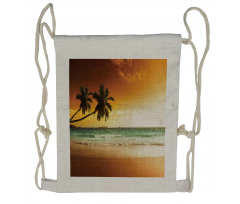 Palm Tree Exotic Beach Drawstring Backpack