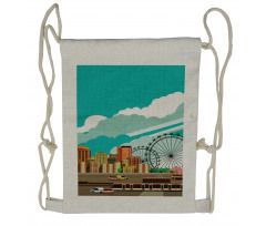 Downtown Panaroma Drawstring Backpack