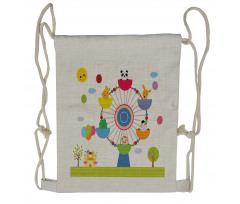 Nursery Animals Drawstring Backpack