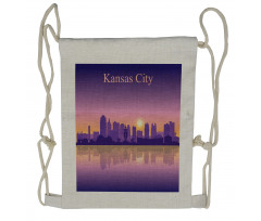 Downtown Cityscape Drawstring Backpack