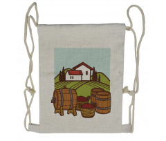 Retro Vineyard Harvest Drawstring Backpack