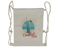 Beach Cocktail Party Drawstring Backpack