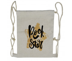 Rock Star Words Drawstring Backpack