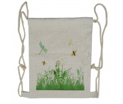 Flourishing Foliage Bees Drawstring Backpack