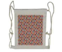 Squares Rectangles Drawstring Backpack