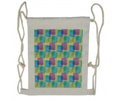 Skewed Squares Overlap Drawstring Backpack