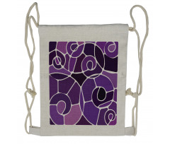 Purple Shaded Spirals Drawstring Backpack