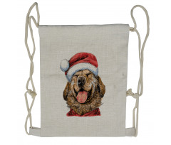 Funny Terrier Smiling Xmas Drawstring Backpack