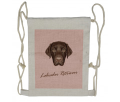 Modern Retriever Portrait Drawstring Backpack