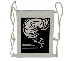 Monochrome Twister Design Drawstring Backpack