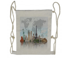 Landmark Buildings Photo Drawstring Backpack