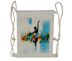 Dancer on Abstract Backdrop Drawstring Backpack