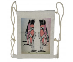 Ballerina Feet Sketch Art Drawstring Backpack